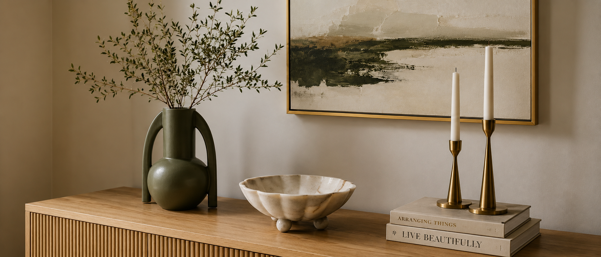 Decorative objects bringing character into an everyday living space