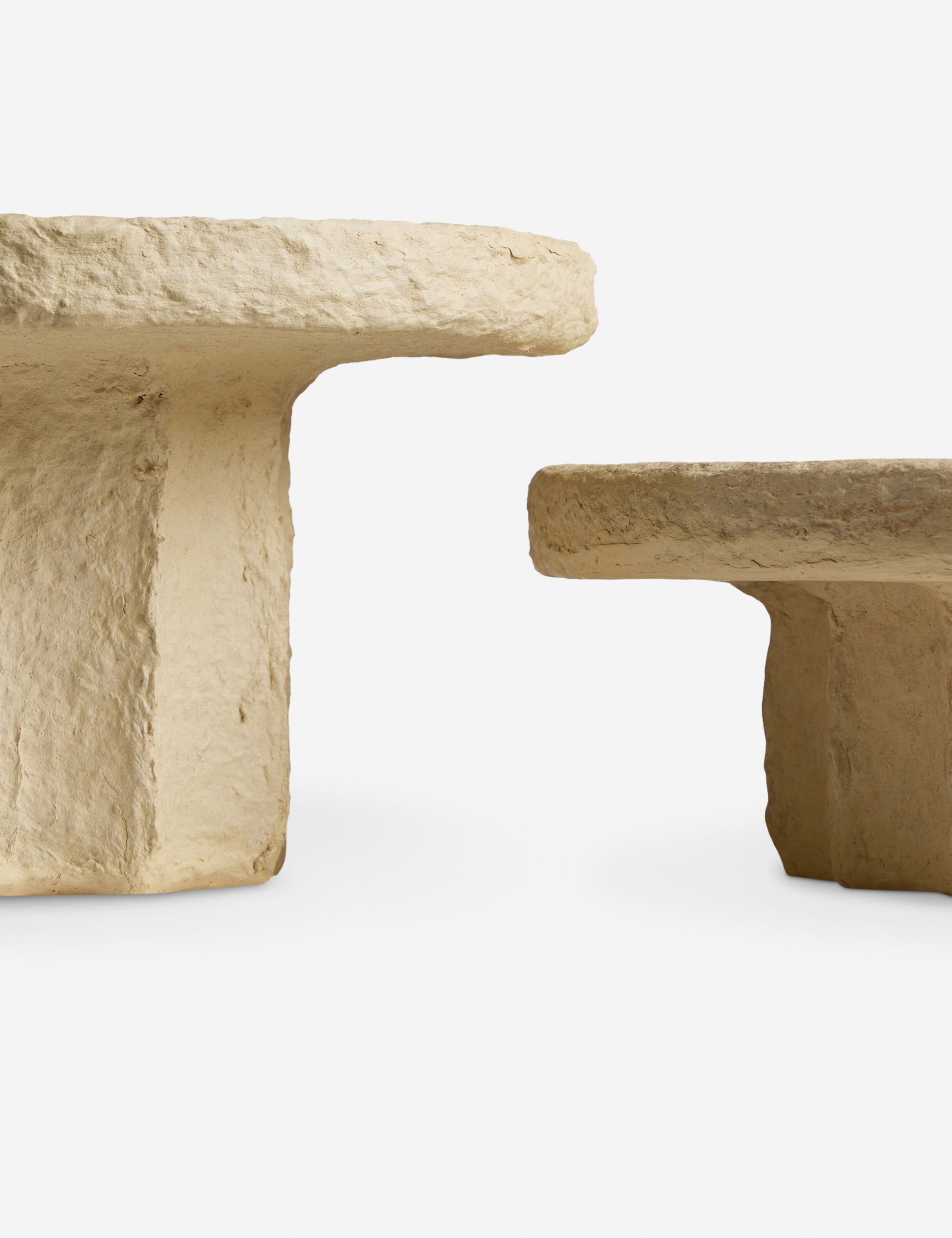 Classic Fluted Paper Mache Pedestal (Set of 2) - Natural - Image 6