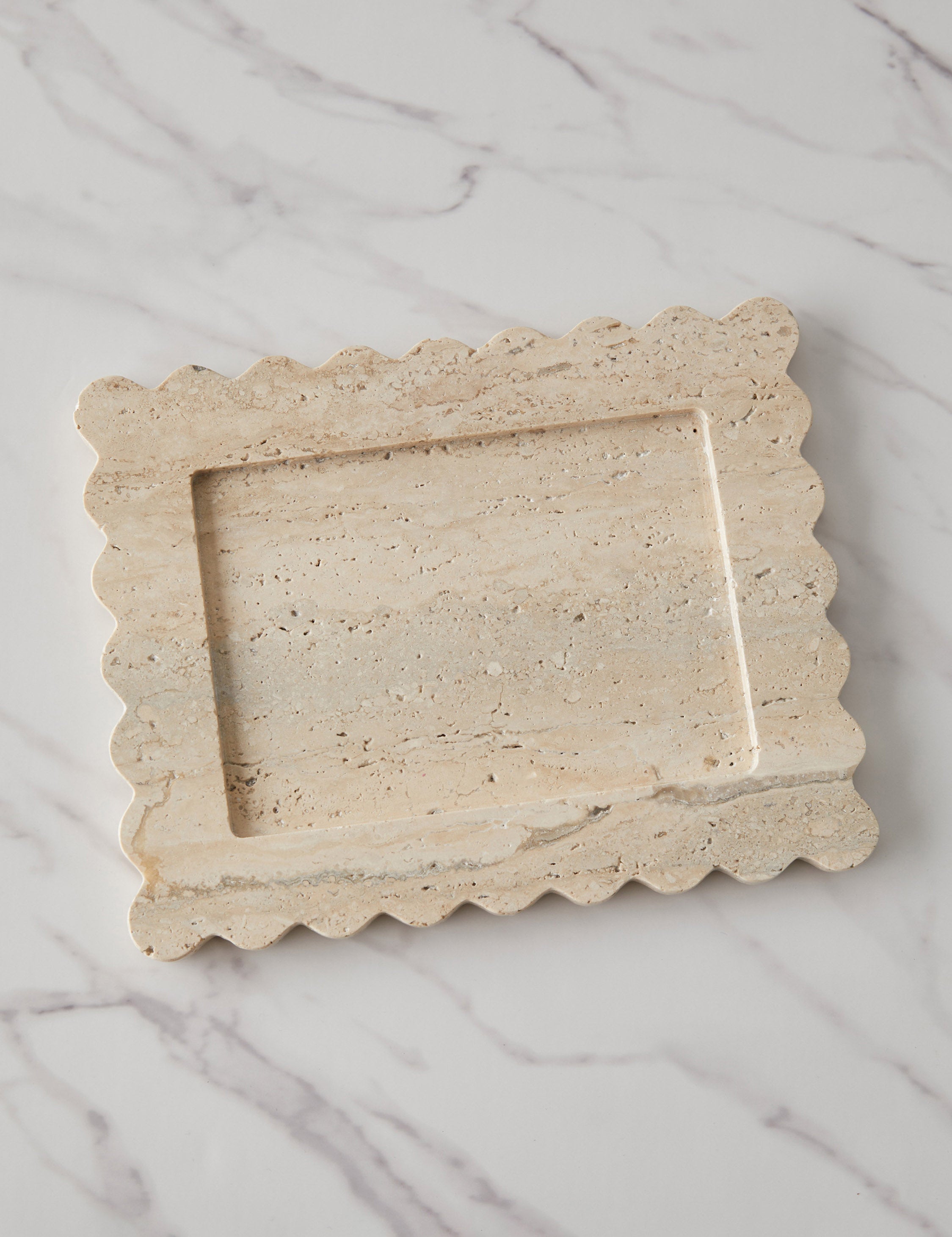 Sculptural Scalloped Stone Tray - EmeraldMarble - Image 9