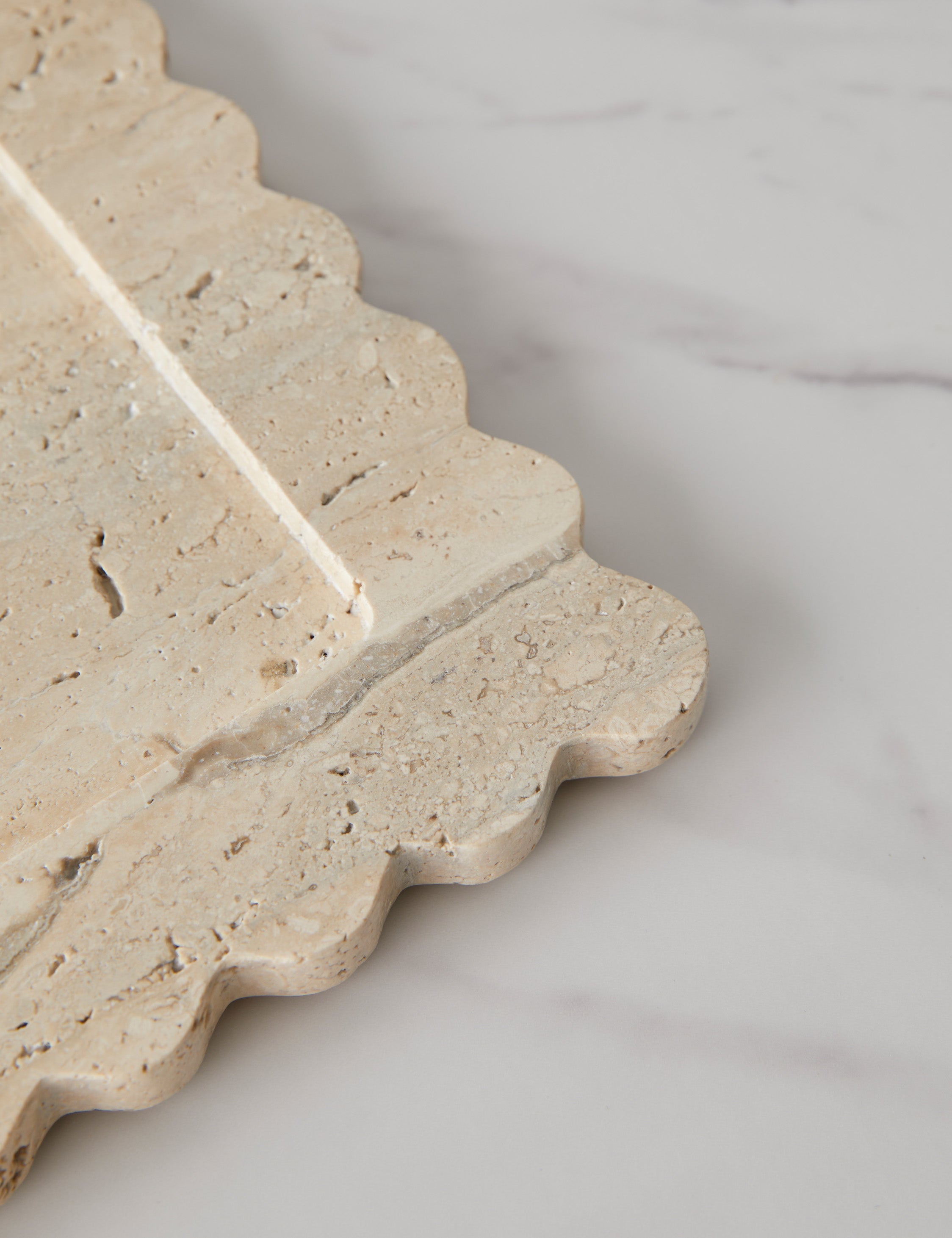 Sculptural Scalloped Stone Tray - EmeraldMarble - Image 10