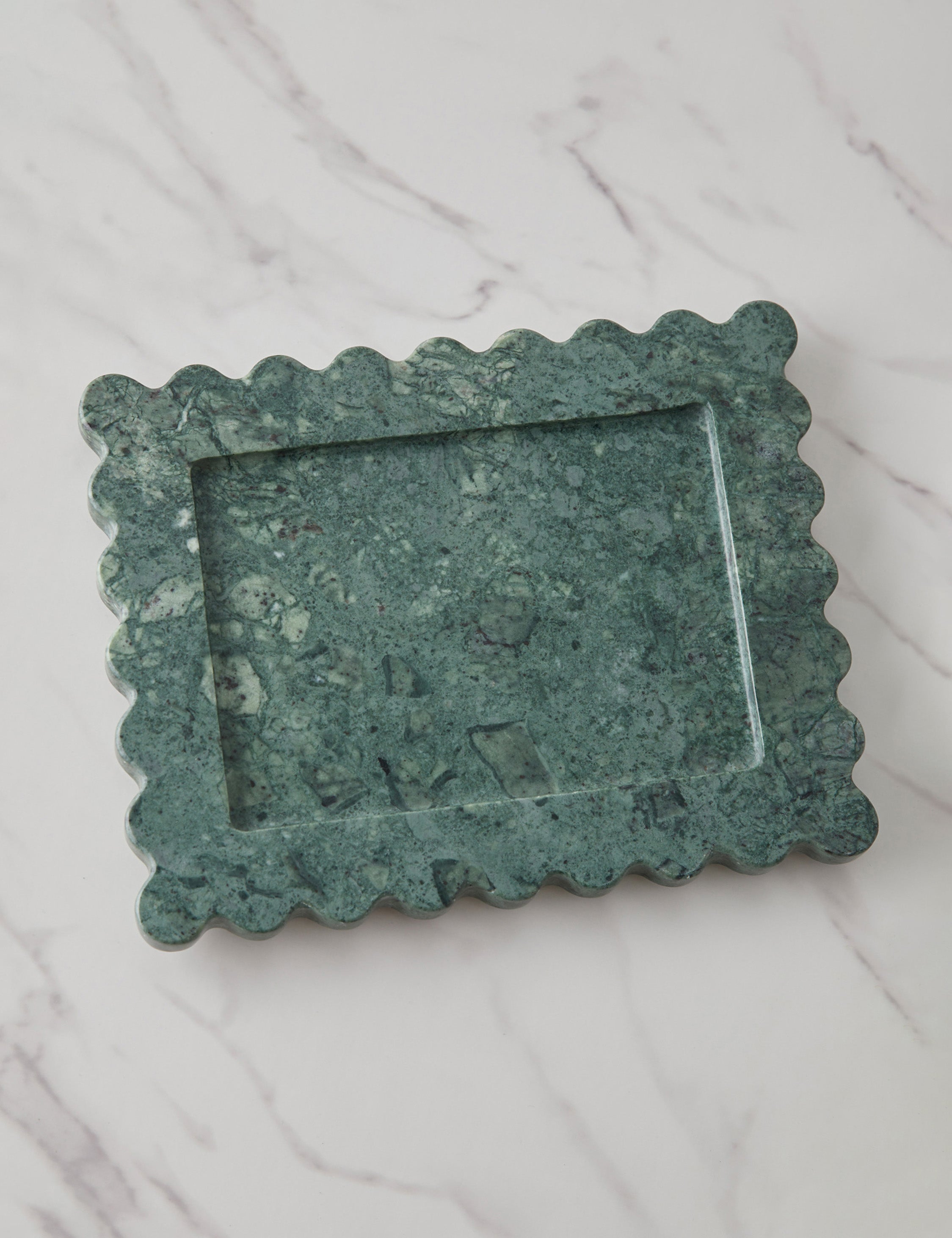 Sculptural Scalloped Stone Tray - EmeraldMarble - Image 17