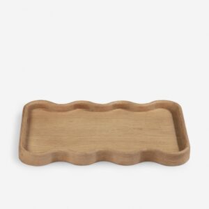 Sculptural Modern Oak Tray - Black