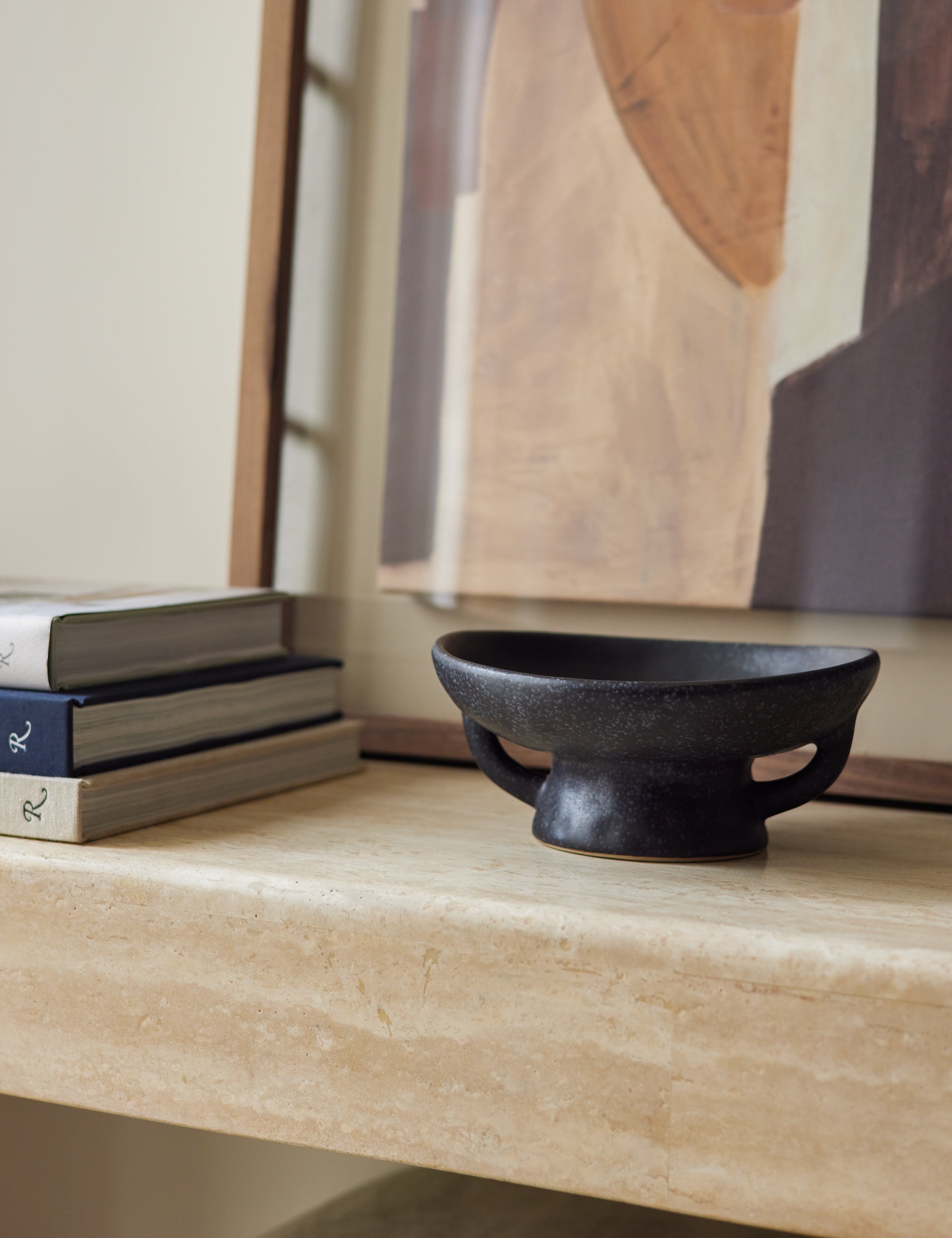 Sculptural Stoneware Bowl - Black
