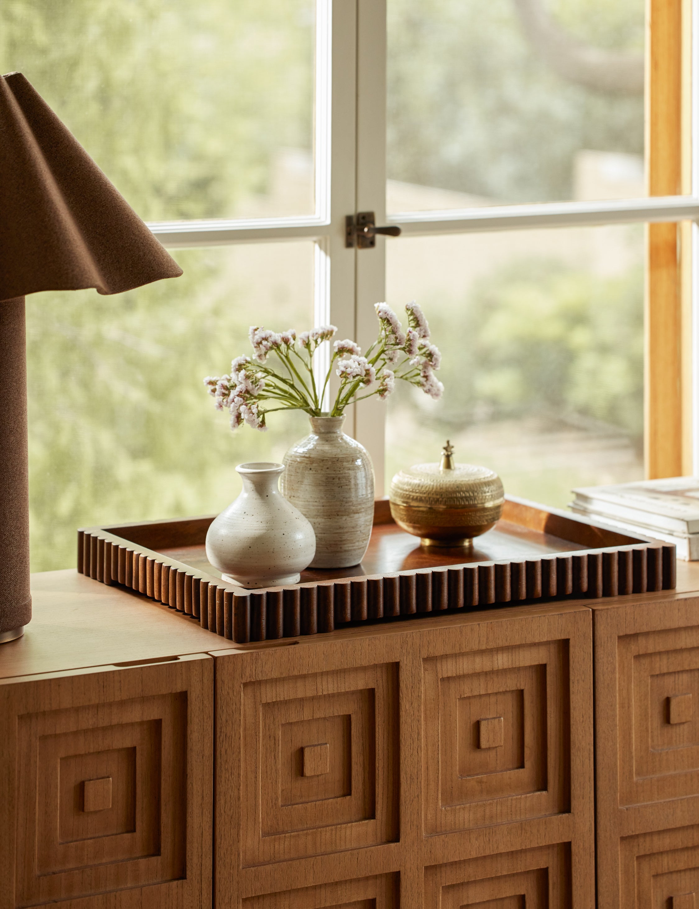 Organic Fluted Natural Tray - Brown