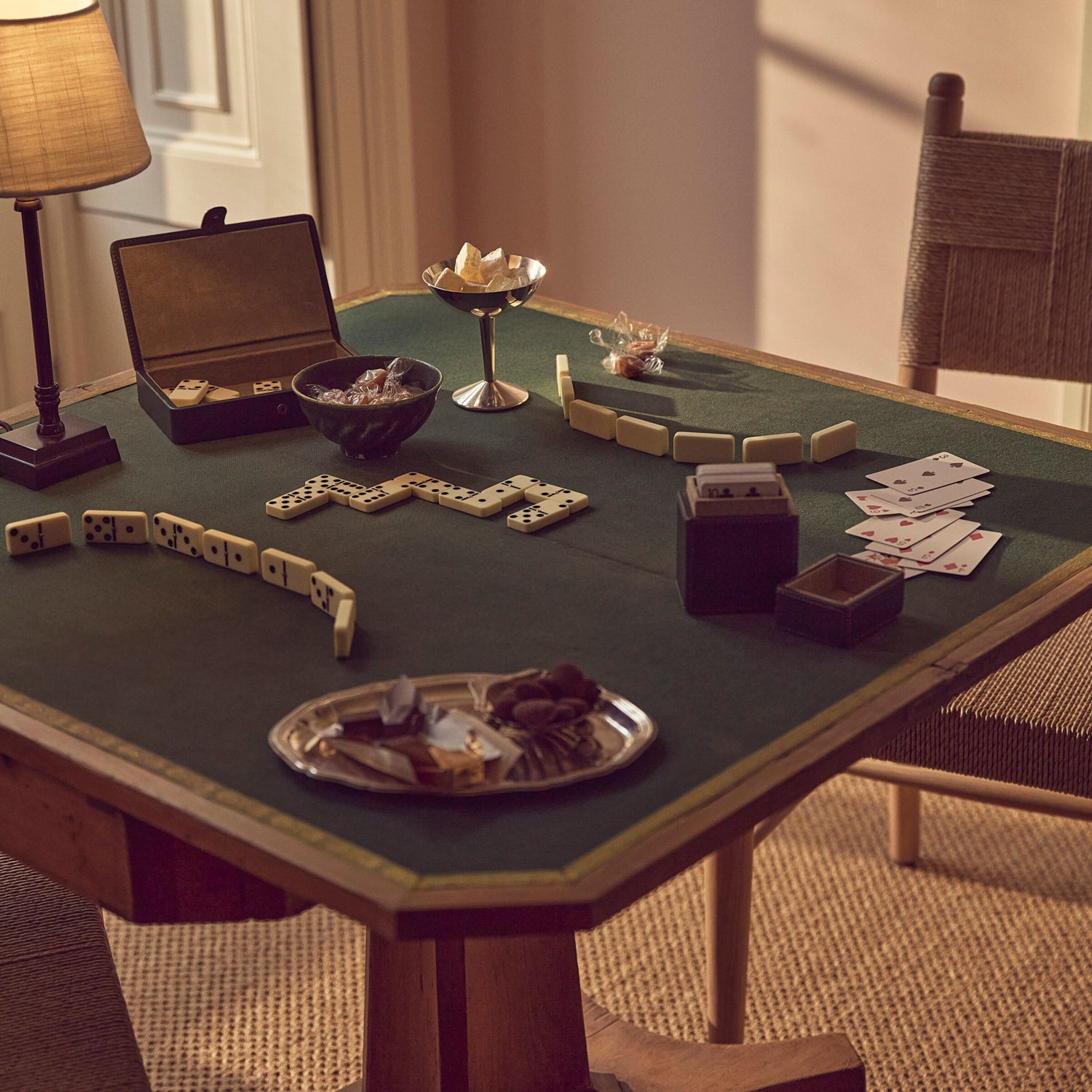 Neptune Leather Dominoes Set, Constable Green - Image 2