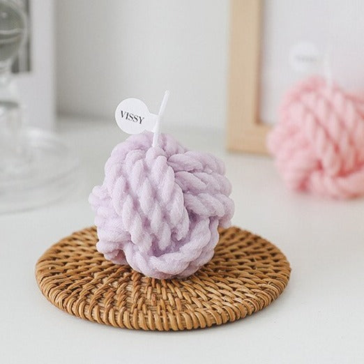Wool Knot Textured Decorative Candle - Image 2