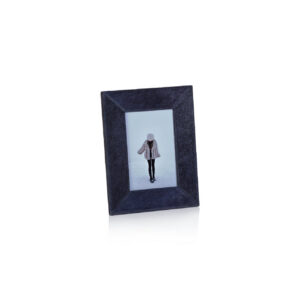 Navy Hair-on Hide Leather Photo Frame