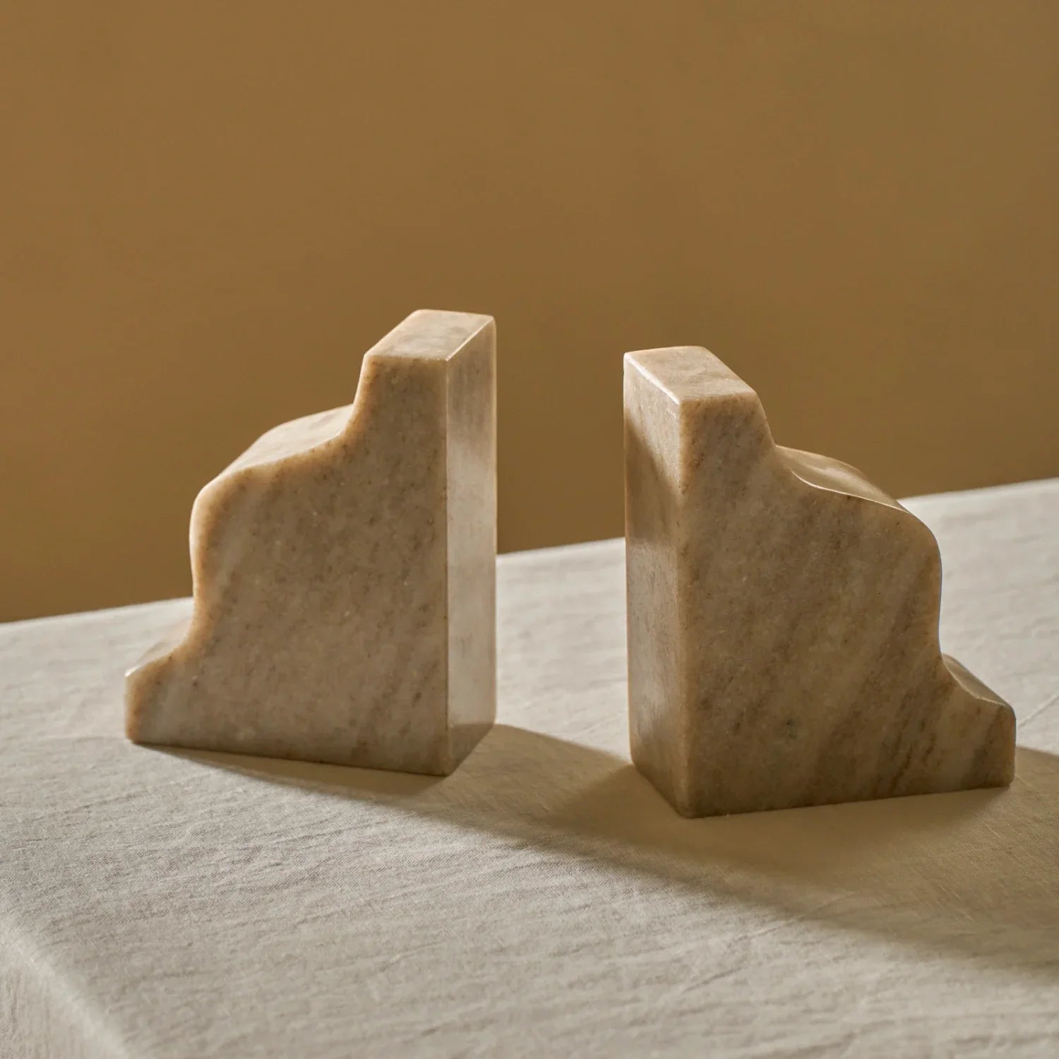 Malborough Curved Marble Bookends - Image 2