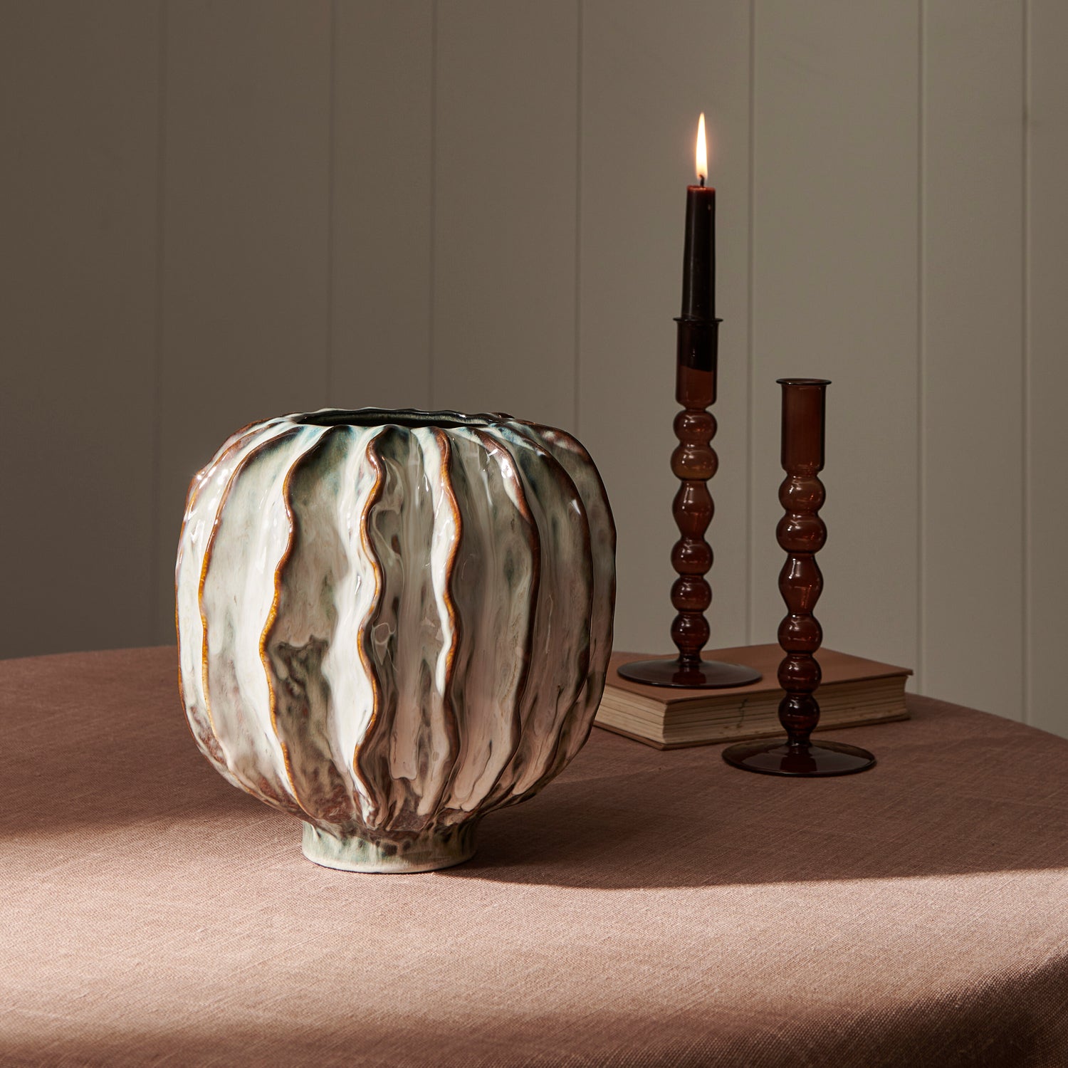 Lavington Vase, Round - Blue